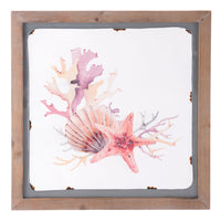 Casual Coastal Scallop Shell and Starfish Wall Art