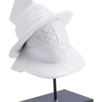 White Ceramic Military Helmet Sculpture