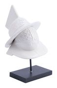 White Ceramic Military Helmet Sculpture