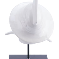 White Ceramic Military Helmet Sculpture