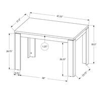 48" X 32" X 30.5 " Dark Taupe Dining Table