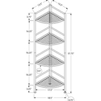 18.5" X 13.5" X 57.75" Black Metal Corner Etagere Bookcase