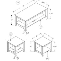 Grey Table Set 3Pcs Set