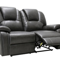 146" X 76" X 80" Gray Power Reclining Sofa Love