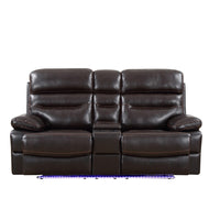 78" X 40" X 41" Brown Power Reclining Console Loveseat