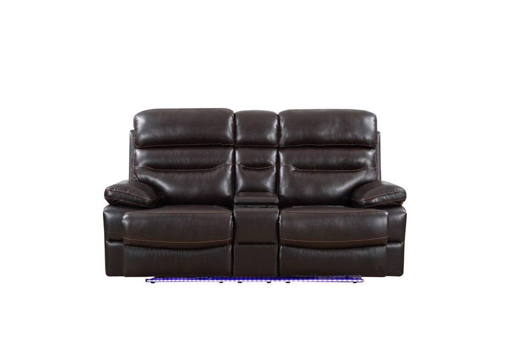 78" X 40" X 41" Brown Power Reclining Console Loveseat