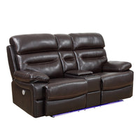 78" X 40" X 41" Brown Power Reclining Console Loveseat