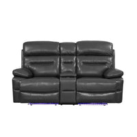 210" X 120" X 123" Gray Power Reclining Sofa Set