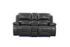 77" X 40" X 40" Gray Power Reclining Console Loveseat