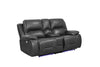 77" X 40" X 40" Gray Power Reclining Console Loveseat