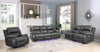 210" X 120" X 120" Gray Power Reclining Sofa Set