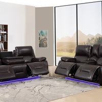 166" X 80" X 80" Brown Power Reclining Sofa Love