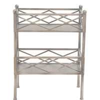 Stylish Brushed Silver 2 Shelf Serving Cart or Bookcase