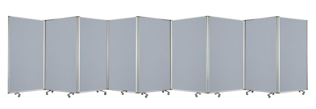 318" x 1" x 71" Metal, Grey, 9 Panel, Screen