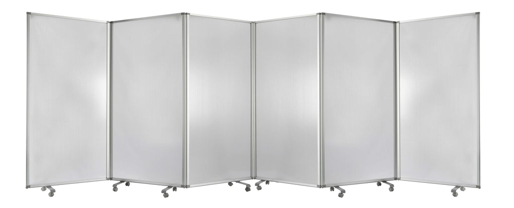 212" x 1" x 71" Clear Metal 6 Panel Resilient Screen