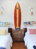 Vintage Look Red Surfboard Wall Art