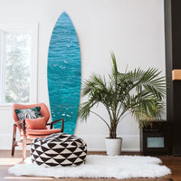 18" x 1" x 76" Wood, Blue, Ocean Surfboard Wall Art