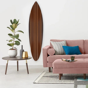 Multi Tonal Brown Stripe Surfboard Wall Art