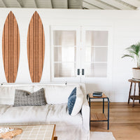 Natural Brown Thin Stripe Surfboard Wall Art