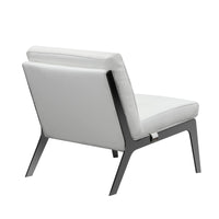 30" X 33" X 31" White Leather Accent Chair