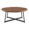 35" Black And Walnut Manufactured Wood Round Coffee Table