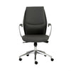 Gray Faux Leather Seat Swivel Adjustable Task Chair Leather Back Steel Frame