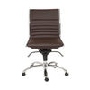 Brown Faux Leather Seat Swivel Adjustable Task Chair Leather Back Steel Frame