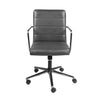 Gray Faux Leather Seat Swivel Adjustable Task Chair Leather Back Steel Frame