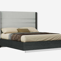 76" X 80" X 60" Gray Stainless Steel King Bed