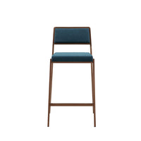 Luxury Teal Blue and Brushed Gold Counter Stool