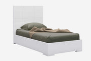 44" X 80" X 48" Gloss White Stainless Steel Twin Bed