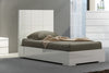 44" X 80" X 48" Gloss White Stainless Steel Twin Bed