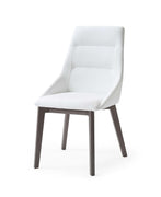 Set of 2 White Faux Leather Dining Chairs