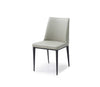 Set of 2 Light Grey Faux Leather and Metal Dining Chairs