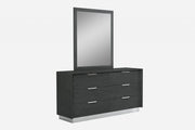 63" Grey Solid Wood Six Drawer Double Dresser