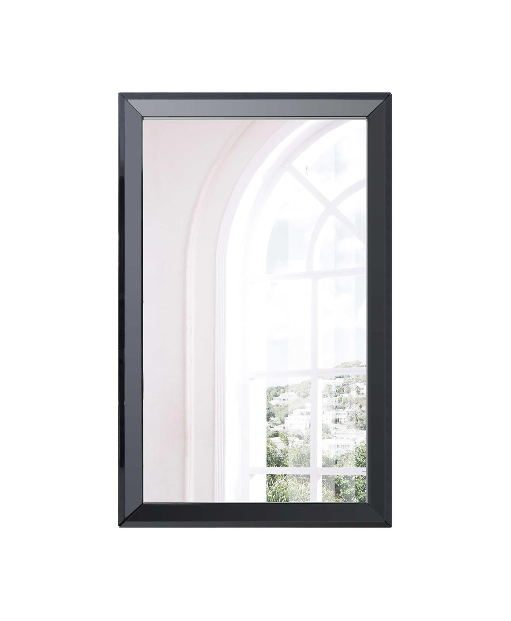 32" X 2" X 51" Gloss Black Glass Mirror