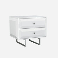 27" X 20" X 23" White Chrome Nightstand