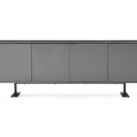 87" X 18" X 31.5" Gray Metal Buffet