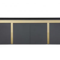 94 X 18 X 35 Black Stainless Steel Buffet