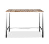 55" X 27" X 42" Teak Wood &amp; Stainless Steel Bar Table