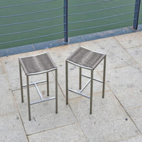 Set of 4 Stainless Steel Square Bar Stool