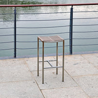 Set of 4 Stainless Steel Square Bar Stool