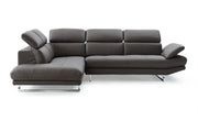 110" X 88" X 29"-37" Dark Gray Leather Sectional