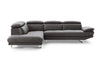 110" X 88" X 29"-37" Dark Gray Leather Sectional