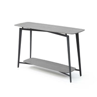 47" X 16" X 30" Grey Oak Metal Console