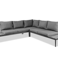 98" X 98" X 26" Grey Aluminum Sectional