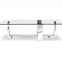 59" X 28" X 16" Clear Glass Coffee Table