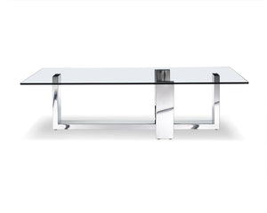 59" X 28" X 16" Clear Glass Coffee Table