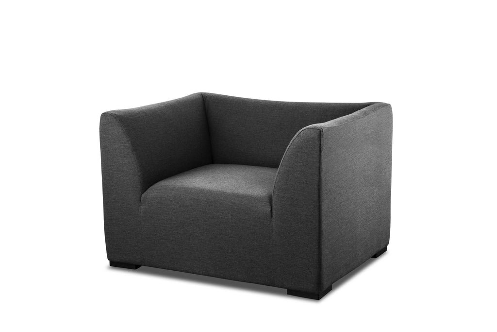 51" X 33" X 27" Dark Charcoal Fabric Love Seat