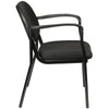 Set of 2 Deep Black Fabric Guest Arm Chairs